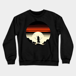 Minimalistic Medival Archer Sunset Crewneck Sweatshirt